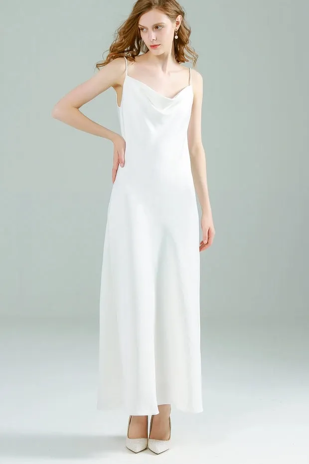 The Franca White Satin Dress