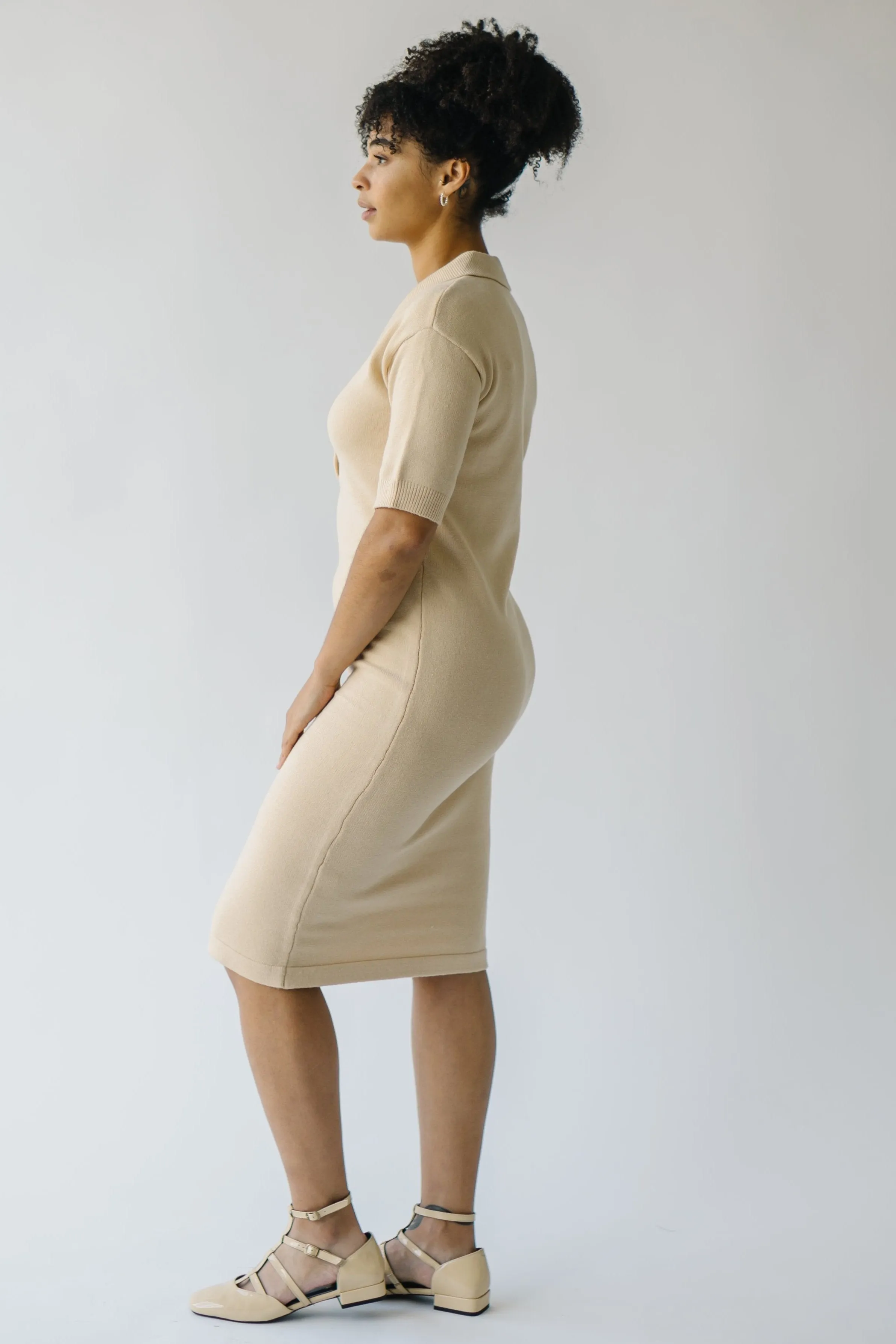 The Gowans Sweater Dress in Tan