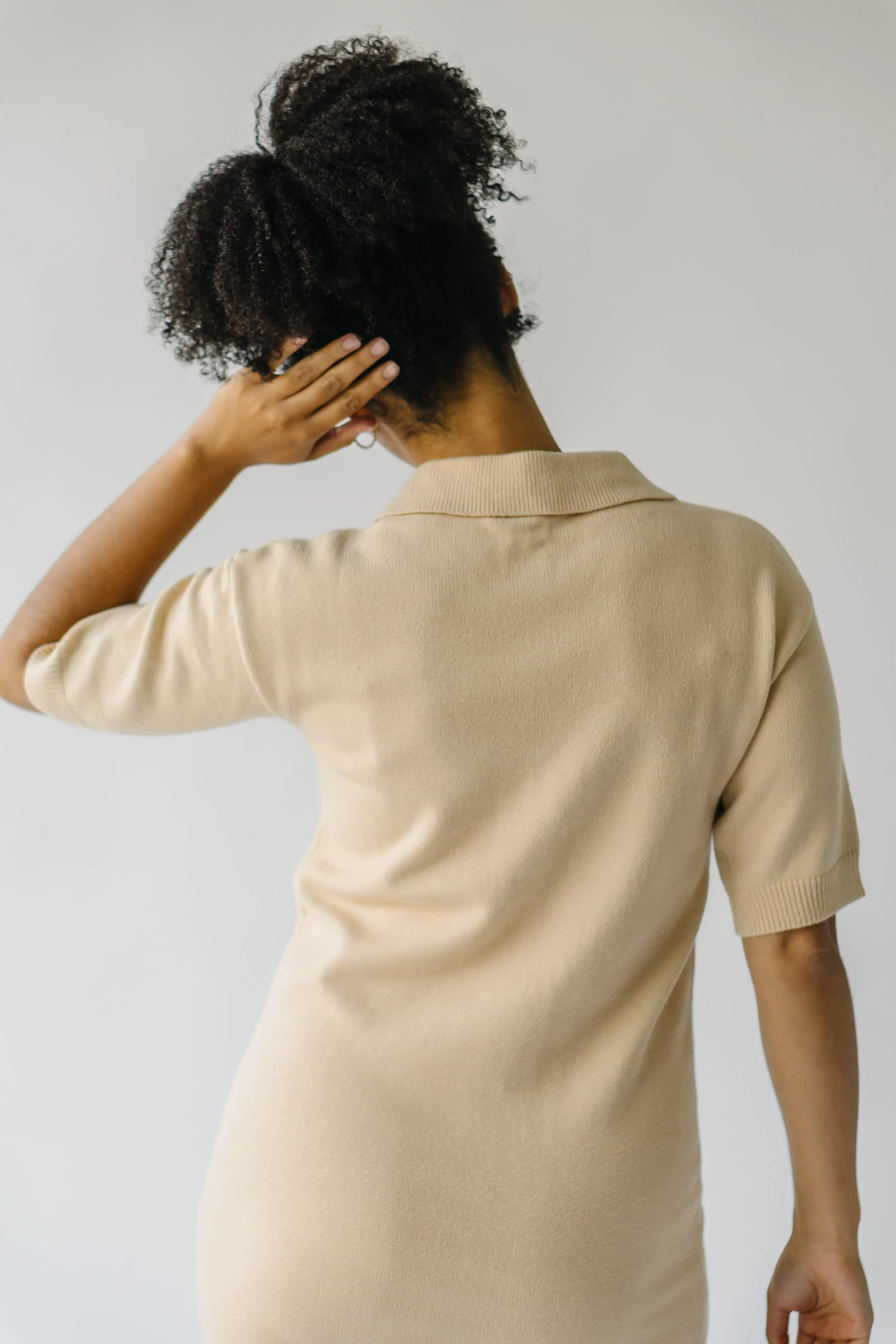 The Gowans Sweater Dress in Tan