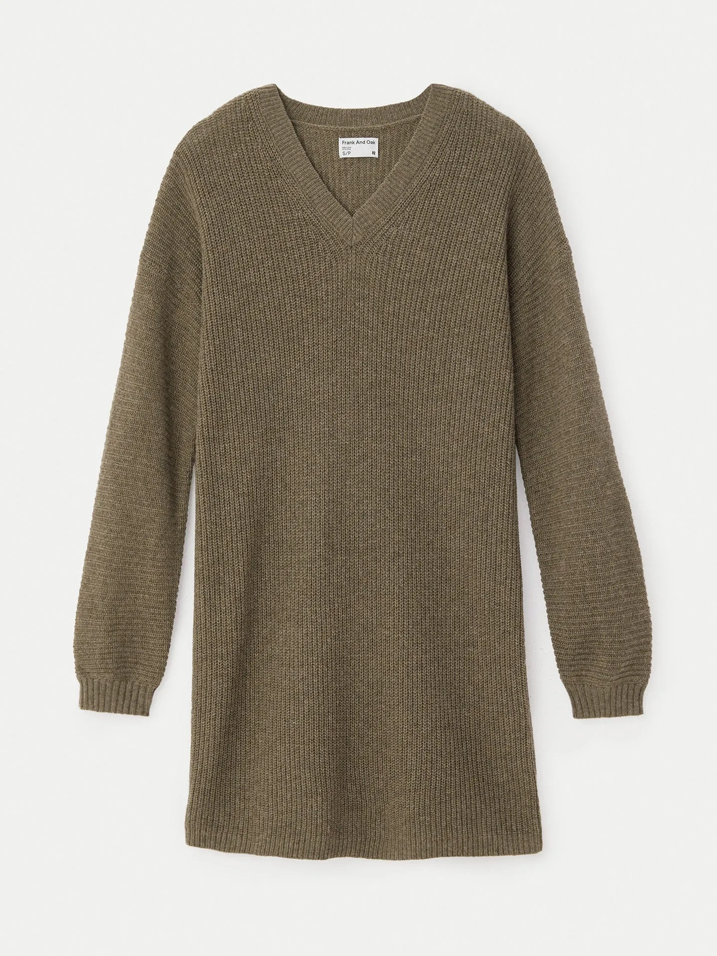 The V Neck Sweater Dress in Taupe