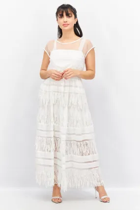 White mesh maxi dress