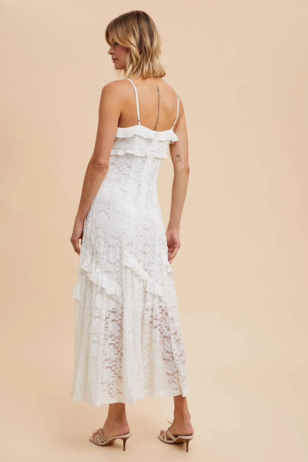 White Vintage Lace Maxi Dress